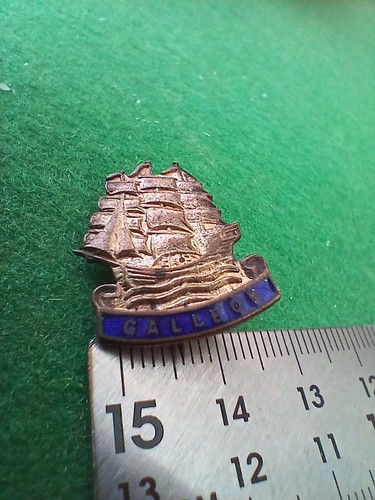 Vintage galleon ship enamel - galleon,