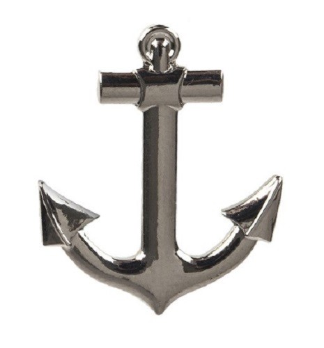 Anchor badge pin chrome - anchor,