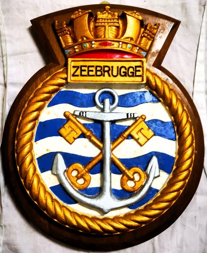 Hms zeebrugge ship - ship, crest