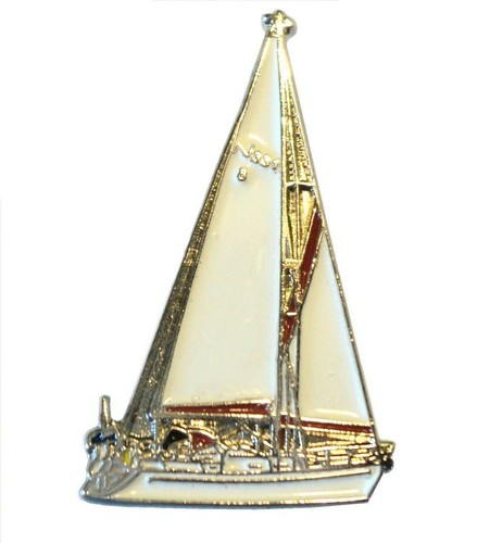Yacht metal enamel pin badge - yacht,