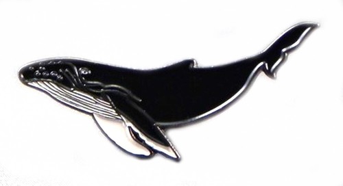 Humpback whale metal - humpback, enamel