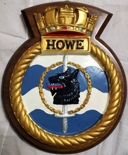 Hms howe ship crest plaque - howe,