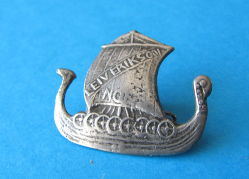 Vintage metal viking ship - metal,